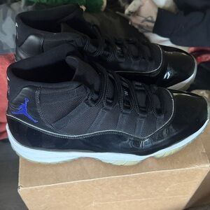 Black and Blue High-Top Sneakers